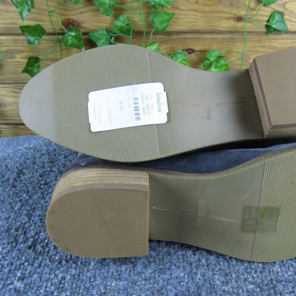 Dolce Vita Suede Ankle Boots Women 8.5 Gray Slip On‎ Low Heel Casual Booties
